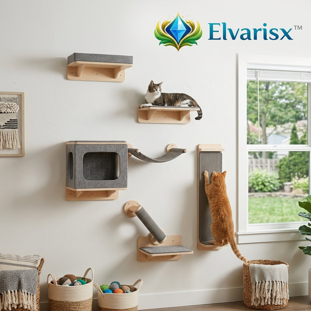 Elvarisx™ Wall-Mounted Cat Climbing & Scratching Set